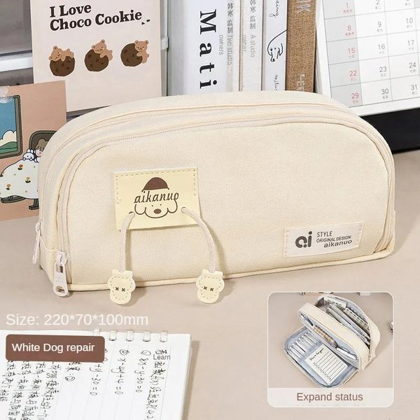 Estuche De LáPices PapeleríA Coreana Estuches Para LáPices Bolsas Grandes Para NiñAs Estuches Escolares Estuches De LáPices Kawaii De Perro Productos Trousse Negro-image