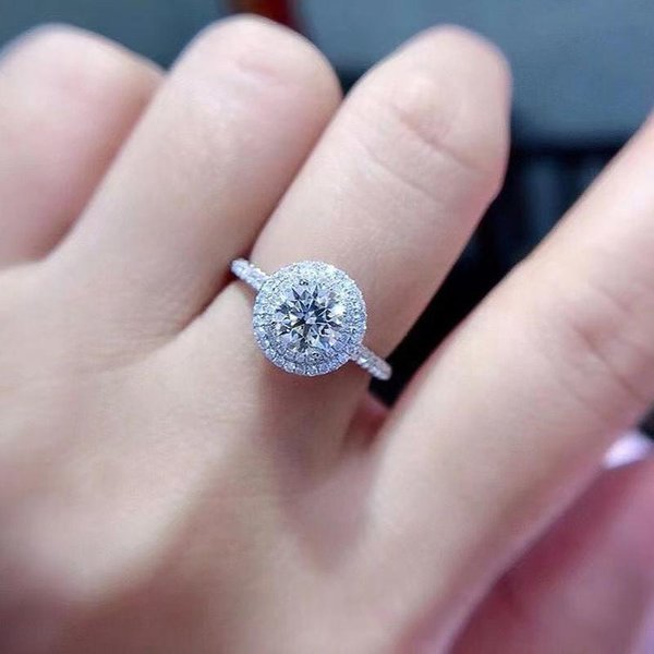 Anillos Redondos De Temperamento Dulce Huitan Para Mujer Accesorios De Boda Compromiso Circonita CúBica Brillante JoyeríA CláSica 10 Gray-image