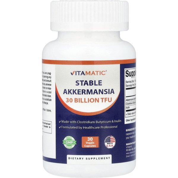 Vitamatic, Stabilizowana Akkermansia, 30 KapsułEk RośLinnych-image