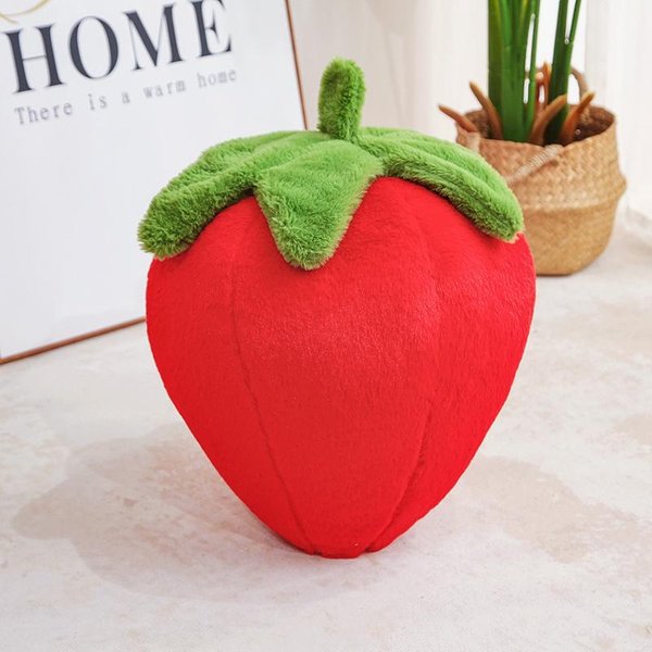 23/35/45 Cm Juguete De Peluche De Fresa De Dibujos Animados Almohada De Fresa De SimulacióN Relleno Suave CojíN De Fruta Para Sofá DecoracióN Del Hogar Regalo Para Amigo 23Cm-image