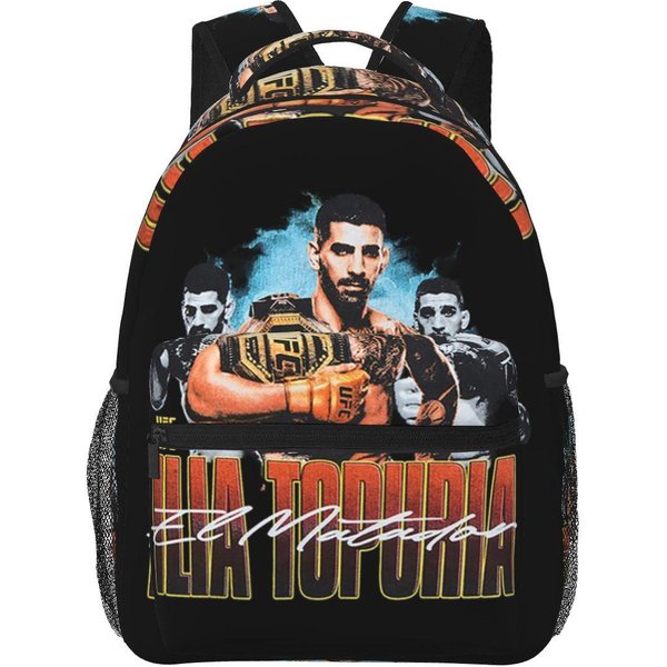 Ilia Topuria El Matador UFC Plecak Szkolny Plecak Na Piesze Wycieczki PodróżNy Plecak Na Co Dzień Dla ChłOpcóW DziewcząT Modny Plecak Na KsiążKi Torby Na Ramię One Size Black-image