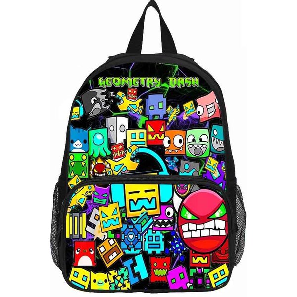 Geometry Dash Plecak Szkolny Torba Plecakowa 3D Drukowana Torba Szkolna Plecak Plecak Dla ChłOpcóW DziewcząT Najlepszy Prezent-image