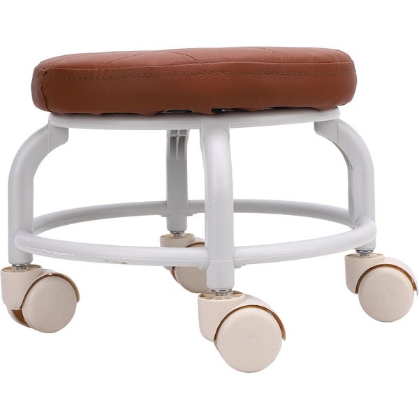 Taburete Bajo Con Ruedas RotacióN De 360 Grados PU Impermeable Mini Asiento Bajo Con Ruedas Para Hogar Oficina-image