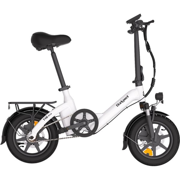 Bodywel T16PRO 14 Calowy SkłAdany Rower Elektryczny Bateria 36V7.8AH Silnik 250W Rower Elektryczny Do DojazdóW Miejskich Jazda Na ZewnąTrz Rower Elektryczny Z Tylnym BagażNikiem BiałY-image
