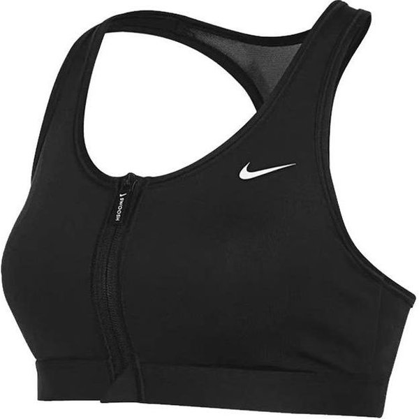 Nike Sujetador Deportivo Swoosh De Soporte Medio Dri-Fit Con Cremallera Frontal Para Mujer Negro FN2732-010 XS Black-image