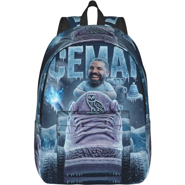 Mochila Drake Iceman ÁLbum 2026 Para Hombres Mujeres Casual Escuela Secundaria Senderismo Viaje Mochila Diaria Bolso Cruzado Universitario Deportes 15 Inches-image