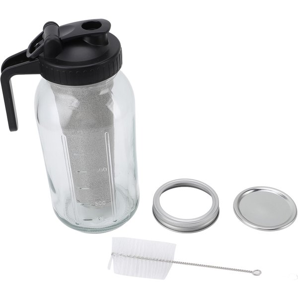 Jarra Cafetera Cold Brew Con Filtro De Acero Inoxidable Jarra De Vidrio Grueso Para Preparar Café Helado L-image