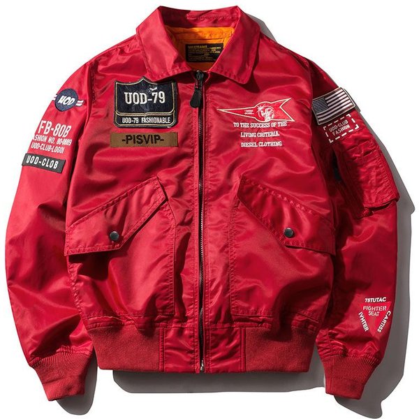 Chaqueta De Vuelo Casual Para Hombre De OtoñO E Invierno Con Cuello Alto Para Exteriores Chaqueta Holgada Top Para Hombre L-image