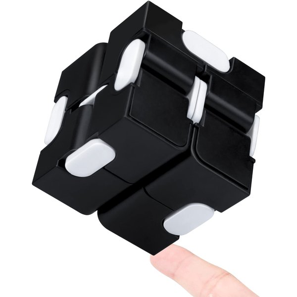 Kostka NieskońCzonośCi Fidget Zabawka Sensoryczna Mini Kostka Puzzle Zabawka Ulga W Stresie LęKu Magiczna Kostka Flip Zabawka Dla Adhd Autystycznych DorosłYch Dzieci Black-image