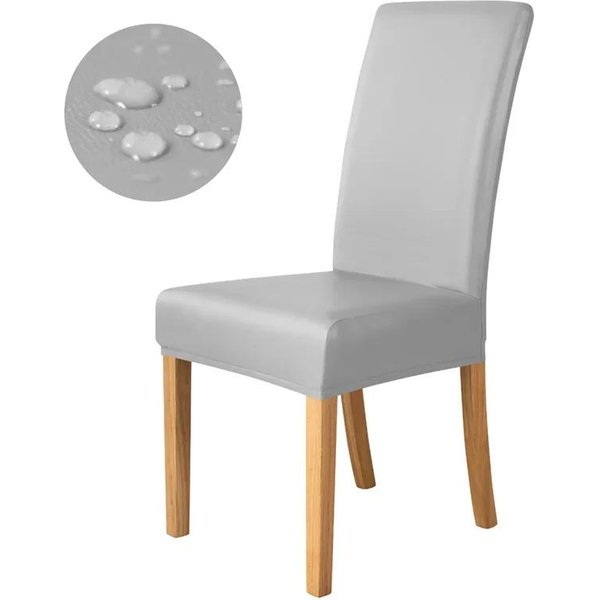 1 Pieza Fundas Para Sillas De Comedor Cuero Impermeable EláSticas Fundas Para Sillas Fundas Para Asientos Protector De Silla Para Hotel Banquete Hogar Color SóLido-image
