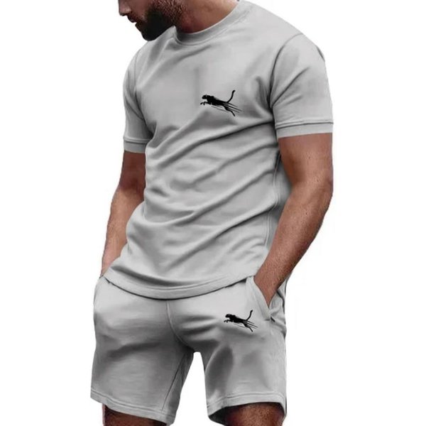 Traje De Verano Para Hombre Ropa Deportiva Traje De Fitness Para Hombre Traje Deportivo Camiseta De Manga Corta + Pantalones Cortos Secado RáPido Conjuntos De 2 Piezas 3XL-image