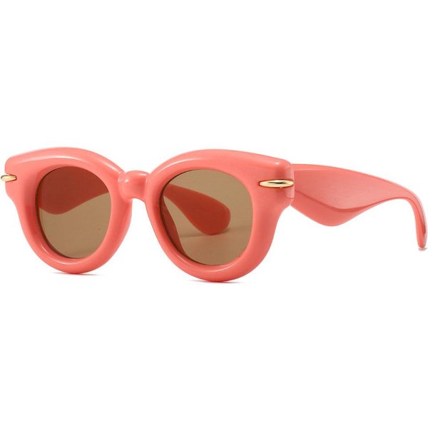 Gafas De Sol Redondas De DiseñAdor De Lujo Y2K Con Montura Grande Tipo Burbuja, Lentes Rosas Punk Vintage Para Mujer Y Hombre As The Photo-image