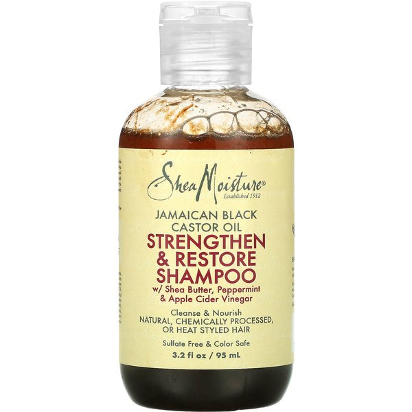 Sheamoisture, Jamajski Czarny Olej Rycynowy, WzmacniająCy I RegenerująCy Szampon, 3,2 Fl Oz (94Ml) Beige-image