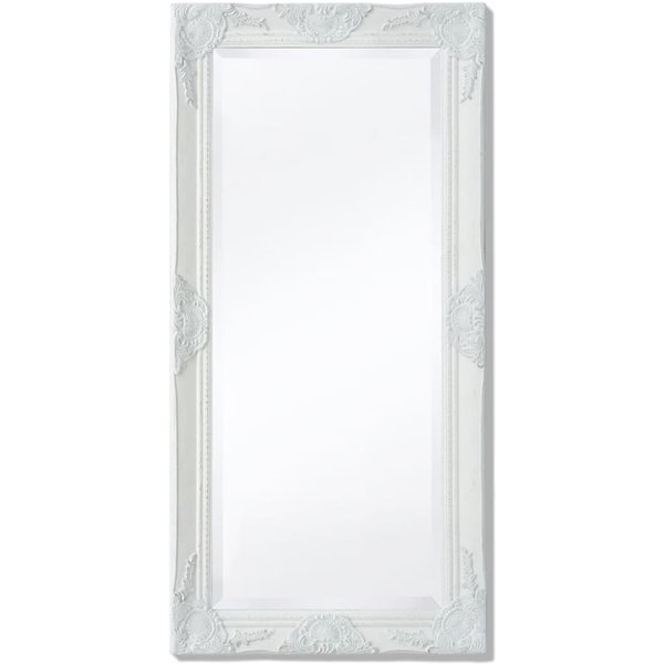 Vidaxl Espejo De Pared Estilo Barroco, 100X50 Cm, Blanco-image
