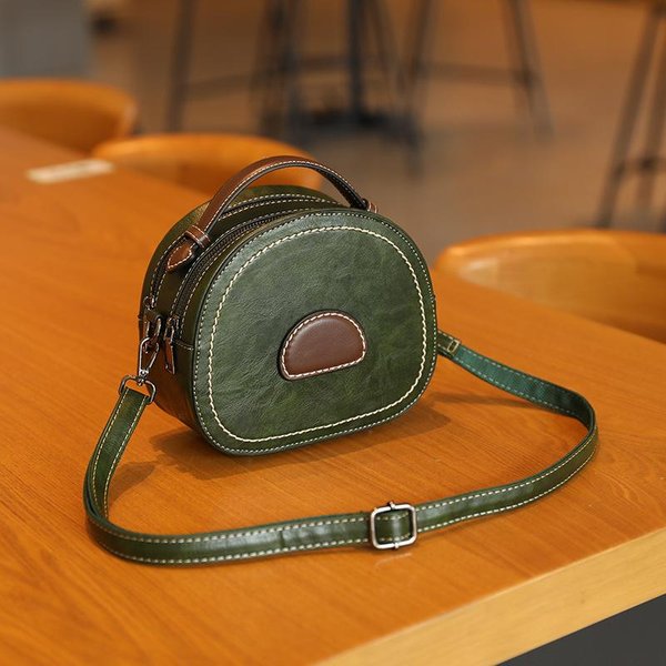 Bolso Redondo PequeñO Nuevo Con Gran Capacidad Bolso De Mano Cruzado De Alta Gama Y Moderno Para Mujer Brown-image