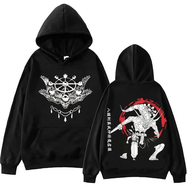 Sukuna I Mahoraga Jujutsu-Kaisen Bluza Z Kapturem MężCzyzna Kobieta Harajuku DłUgi RęKaw Bluza WierzchołKi Hip Hop Streetwear Oversize M Black-image