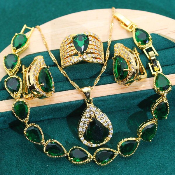 Pendientes Colgantes Pulsera Dama Juego De JoyeríA Para Boda Circonita Europeo Y JoyeríA De Lujo Ligero 9 Yards-image