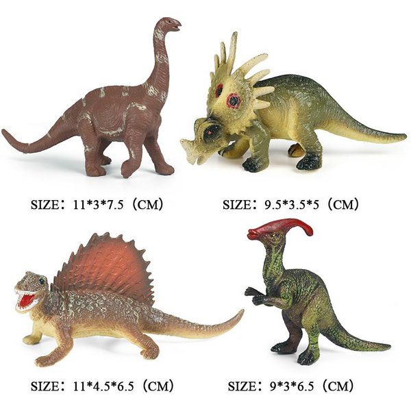 Oenux 4 Szt. MałY Zestaw DinozauróW Jurajskich Figurka Akcji T-Rex Mosasaurus Velociraptor Carnotaurus Model ZwierząT Edukacyjna Zabawka Dla Dzieci-image