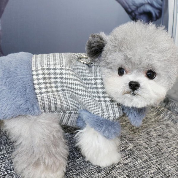 Chaleco De TraccióN Para Mascotas Perro Cuadros Abrigo OtoñO E Invierno Teddy Yorkshire Perro PequeñO Abrigo Para Gato Ropa Para Cachorros Chaleco Para Perros XS-image