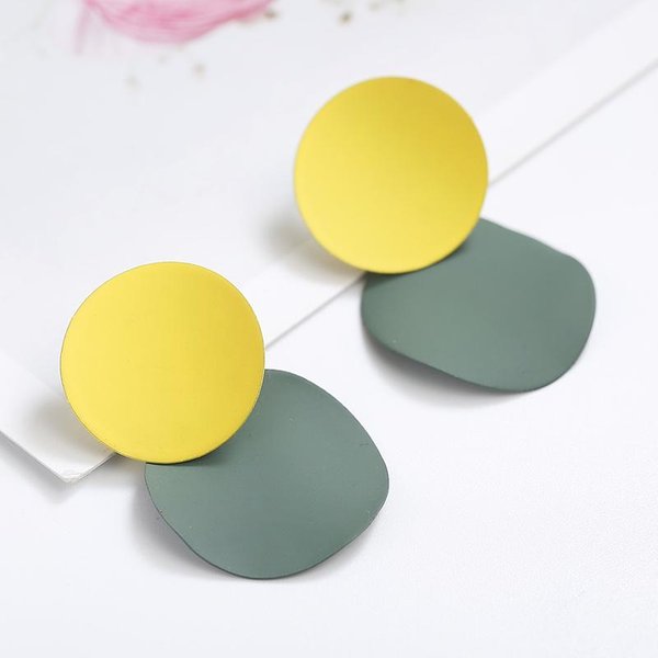 Pendientes De Perla Coreanos Para Mujer Redondos GeoméTricos Statement Vintage Color Dorado Pendientes De BotóN JoyeríA De Moda Pendiente Gray-image