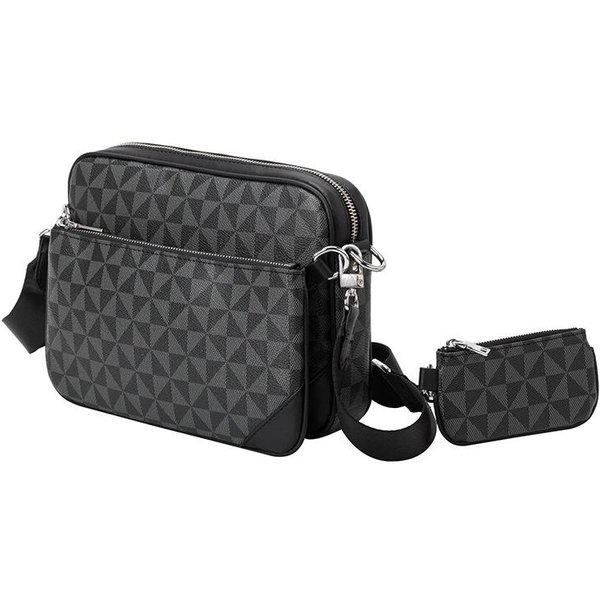 Modna TrzyczęśCiowa MęSka Torba Na Jedno Ramię Z Nadrukiem, Wszechstronna I Retro, Modna Wiosenno-Letnia MałA Kwadratowa Torba Listonoszka Crossbody Gray-image