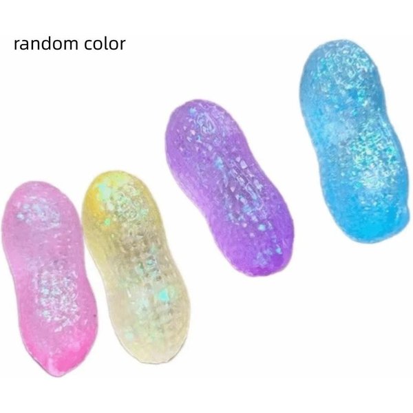 BłYszcząCa Fistaszek Squishy Zabawka Powoli PodnosząCa MaśLana MięKka Tekstura Fistaszek Fidget Zabawka Kolor Makaroniku ŚCiskalny Fistaszek Zabawki Do ŚCiskania-image