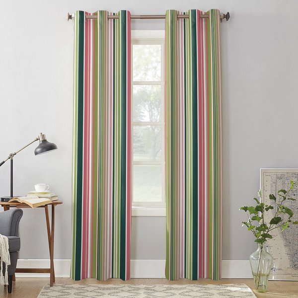 Kolorowe Paski Tekstura Nowoczesne ZasłOny Okienne Do Salonu Sypialni ZasłOna Kuchnia ObróBka ŻAluzje Draperie 135W X 115H(Cm) X1-image