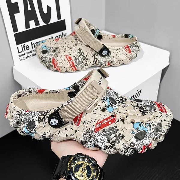 Letnie MęSkie Kapcie Odporne Na ZużYcie AntypośLizgowe MęSkie SandałY Modne Buty Codzienne Wygodne SandałY Ogrodowe Buty PlażOwe Outdoorowe 44-image