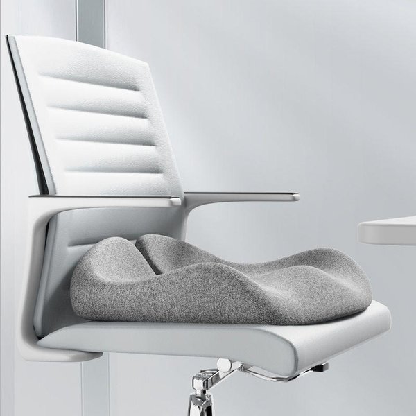 CóCcix CiáTica Alivio Dolor De Espalda Comodidad Silla De Oficina CojíN Asiento De Coche Antideslizante OrtopéDico Espuma ViscoeláStica 41X38X11Cm Gris Oscuro-image