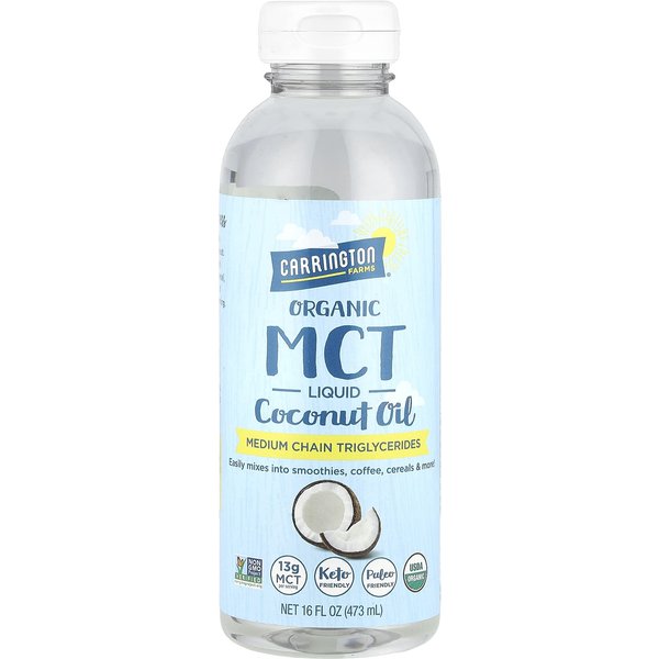 Carrington Farms, Organic MCT Liquid Coconut Oil, 16 Fl Oz (473 Ml) White-image