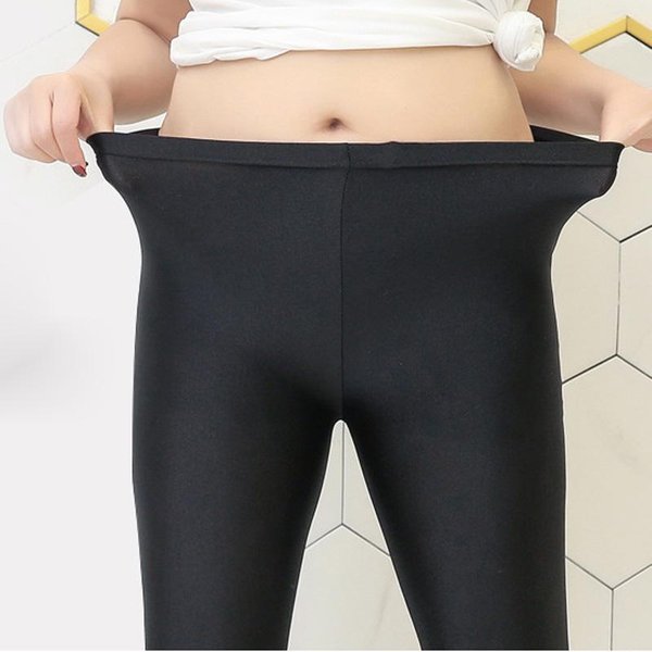 Damskie Spodnie Capri Spodnie Solidne Damskie Letnie Cienkie, RozciąGliwe Legginsy W DużYch Rozmiarach Spodnie Do ćWiczeń I Jogi XL-image