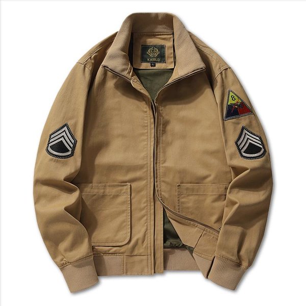 Chaqueta Para Hombre OtoñO M1942 Retro Chaqueta De Trabajo MA1 Piloto Uniforme Militar Uniforme De BéIsbol Trendy Xxxxl Black-image