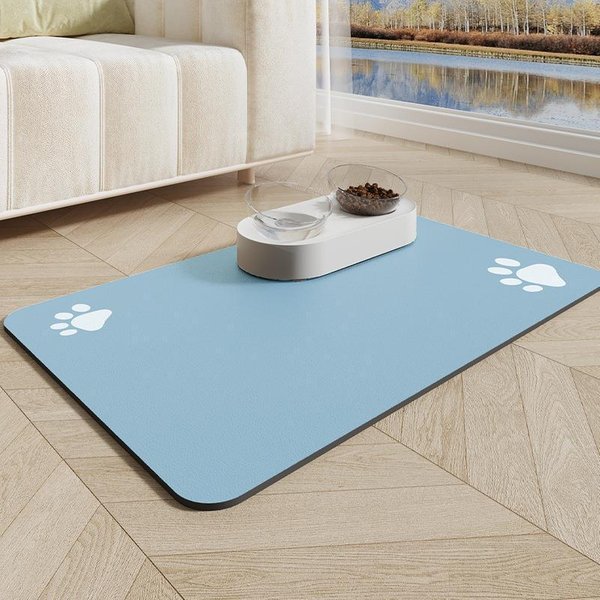 Alfombrilla De Barro De Diatomeas Dibujos Animados Patas De Gato Alfombrilla A Prueba De Salpicaduras Para Alimentar Mascotas Absorbente Secado RáPido Alfombrilla DoméStica Para Alimentar Gatos Y Perros 40 * 60Cm (Diatom Mud)-image