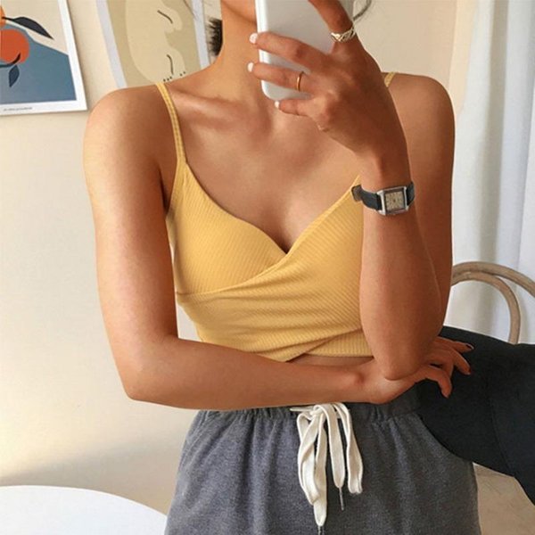 Damski Top Sportowy Na RamiąCzkach Crop Top Dekolt V Biustonosz Sportowy Push Up SiłOwnia Fitness Bieganie Sportowy Biustonosz Topy Bielizna Seksowna Bielizna Bralette One Size-image