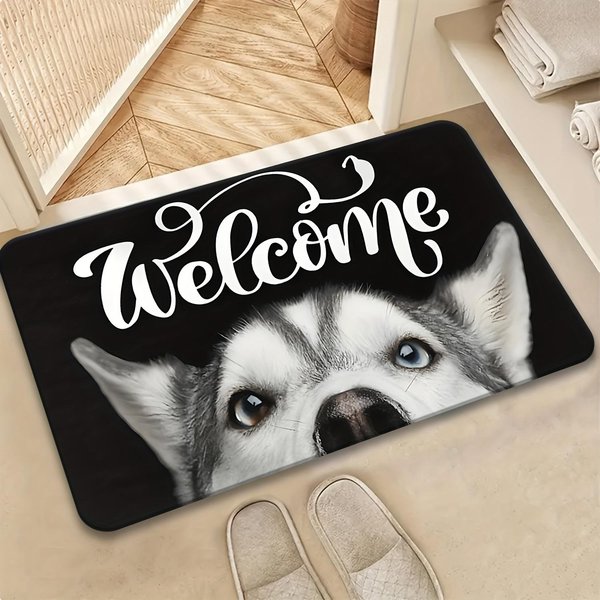 Uroczy Mata Powitalna Z Husky, AntypośLizgowy Dywanik WejśCiowy, WytrzymałA Zmywalna Mata PodłOgowa Do Kuchni I Pralni 50X80Cm-image
