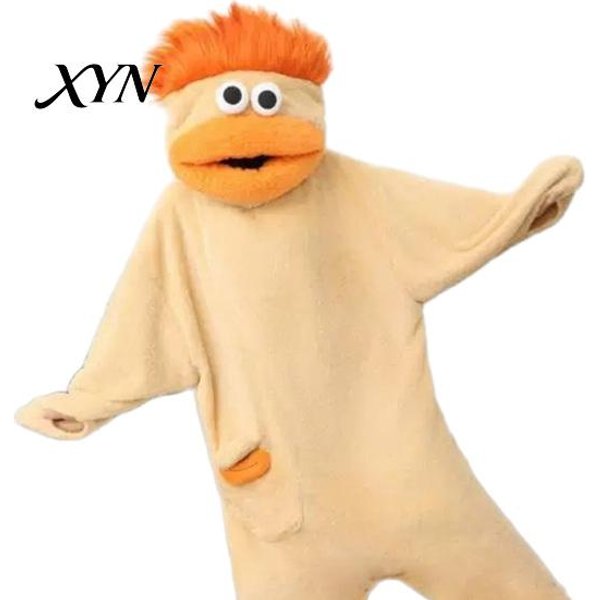 Mono De Peluche CáLido Divertido Usable Pijama De Boca Grande Para NiñOs, Adultos, Suave Ropa De Dormir Infantil Forro Polar Acogedor Ropa De Casa, Mono Con Capucha De Una Pieza XXL Beige-image