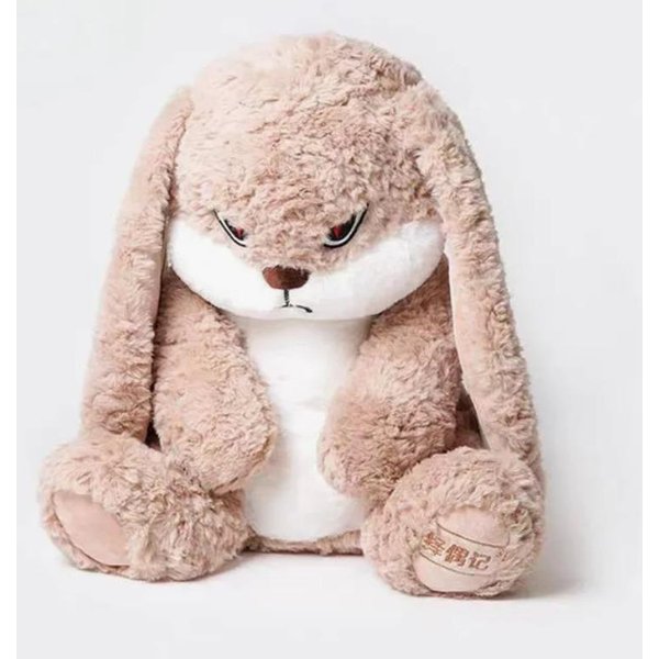 42CM WśCiekłY KróLik DużY Rozmiar DłUgie Uszy Pluszowa Zabawka Urocze Zwierzę Pluszowa Lalka Kawaii MięKki Wypchany Model Dekoracja Pokoju Prezenty Urodzinowe 30Cm Beige-image