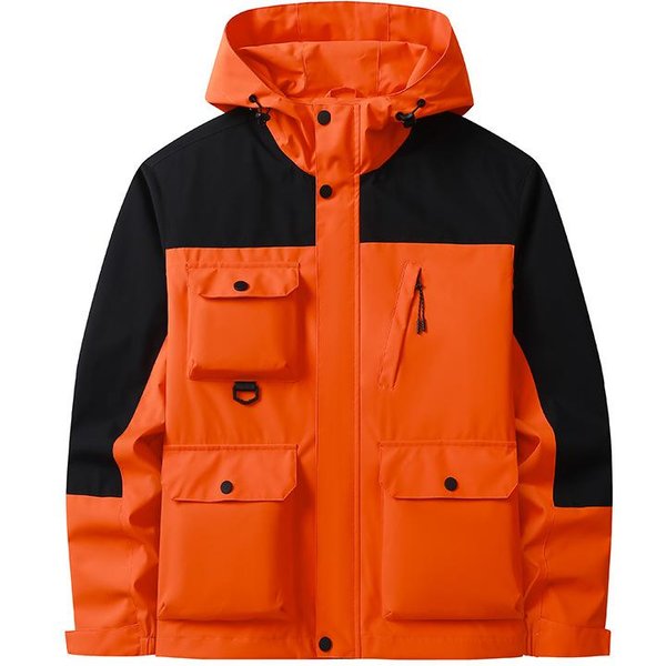 Nowa Wodoodporna I Wiatroodporna Kurtka Outdoorowa MęSka I Damska Ta Sama Kurtka Wielokieszeniowy Kombinezon GóRski OddychająCy PłAszcz Trenczowy Kurtka Sportowa 5XL Black-image
