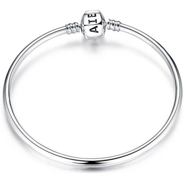 Nuevo Charm De Plata De Ley 925 Amor Rosa Rosa Pulseras Brazaletes Diy Para JoyeríA De Moda Accesorios Femeninos JoyeríA De Moda Regalo 19Cm-image