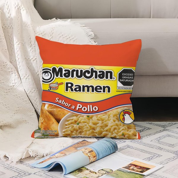 Modny Nadruk M-Marucha R-Ramen Poszewka Na Poduszkę Poduszki Biurowe Nadaje Się Na Sofę SamochóD Sypialnię Dekoracyjna Poszewka Na Poduszkę 55X55Cm-image