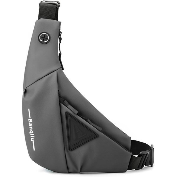 Bolso Ligero Para El Pecho Gran Capacidad Bolso Cruzado Bolso De Hombro Para Hombre Viaje Gris-image