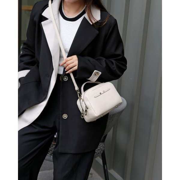 Bolso De Mujer De Cuero Genuino De Alta Gama Verano Nuevo Cuero Suave Curtido Vegetal Bolso Almohada Retro Gran Capacidad Un Solo Hombro Bandolera Black-image