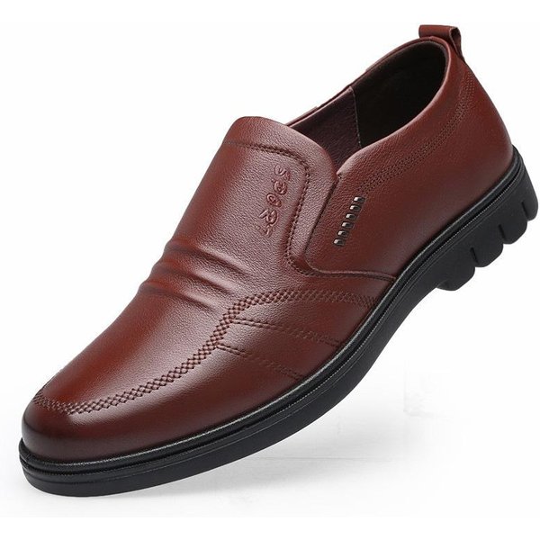 Zapatos De Cuero Nuevos Para Hombre, Cuero Suave, Suela Blanda, Antideslizantes, Casuales, Ropa De Hombre VersáTil, Zapatos De Cuero Para Hombre, Formales De Negocios 40 Gray-image