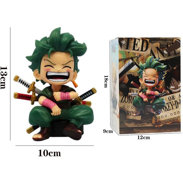 Figura De Anime De 13 Cm One Piece Monkey D Luffy Roronoa Zoro Kawaii Juguetes Q Figural Nendoroid DecoracióN Para Coche Modelo De PVC Regalo-image
