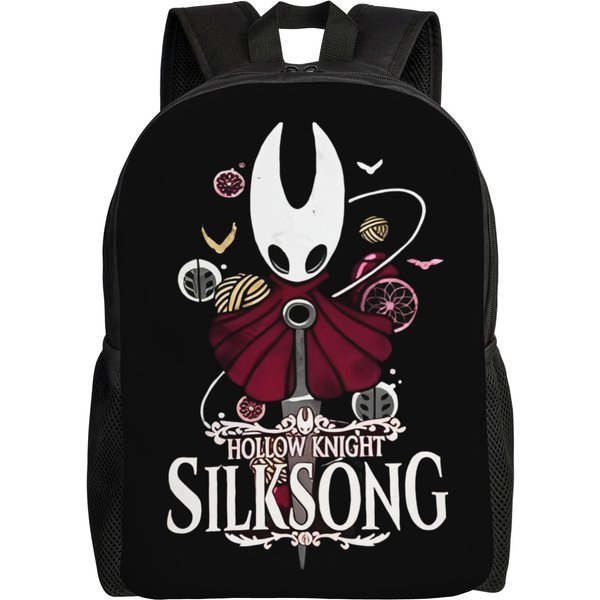 Mochila Hollow Knight Silksong Para Hombres Mujeres Estudiantes Adolescentes Senderismo Viaje Mochila Diaria Hornet Gaming PortáTil Bolso De Hombro Exterior-image