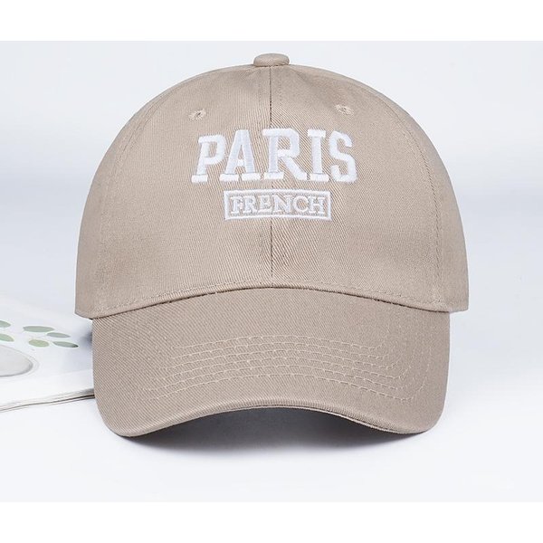 Paryż Francuska Haftowana Czapka Baseballowa MięKka, Wygodna, Lekka, OddychająCa, Regulowana Francuski Vintage Minimalistyczny Miejski Sty Beige-image