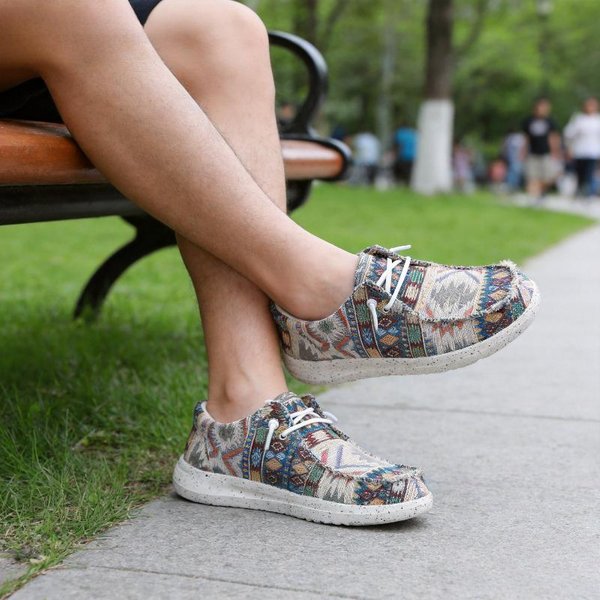 MęSkie Letnie Lekkie Buty Typu Dude Buty PlóCienne Codzienne Lekkie MęSkie Mokasyny Wygodne Wsuwane Buty MęSkie OddychająCe PłAskie Buty 44 Khaki-image