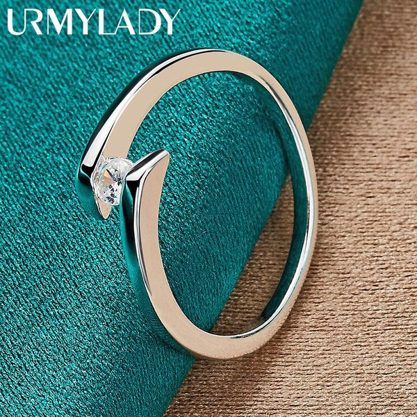 Anillo Urmylady De Plata De Ley 925 Con Circonita De La Fortuna 7-10 # Para Mujer, JoyeríA A La Moda Para Fiesta De Compromiso Y Boda 10 Brown-image