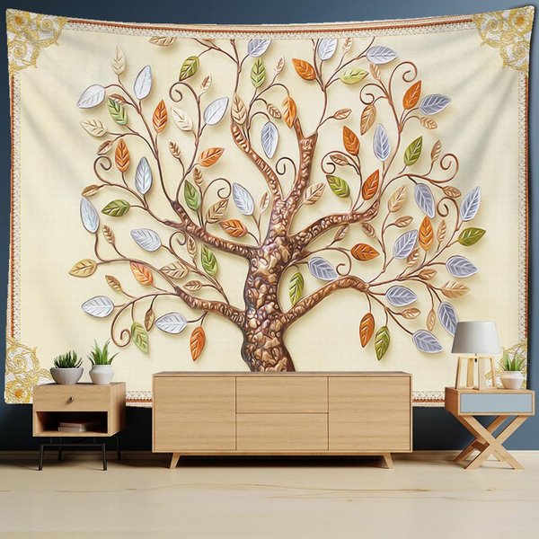 Drzewo PienięDzy Gobelin śCienny WisząCy Boho Natura RośLina Psychodeliczny Czary W Akademiku TłO WystróJ Domu 200X150Cm-image