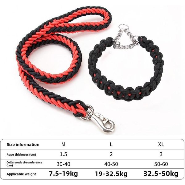 Correa Retorcida Para Perro Grande Cadena Para Perro Perro Mediano Grande Golden Retriever Labrador Cadena P Correa Para Pasear Al Perro Suministros Para Mascotas M Black-image